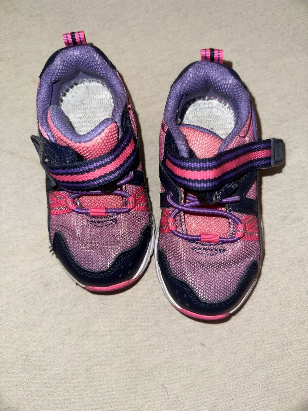 Kids Size 6.5 Pink & Purple Athletic Sneakers - Comfortable Slip-On Fit